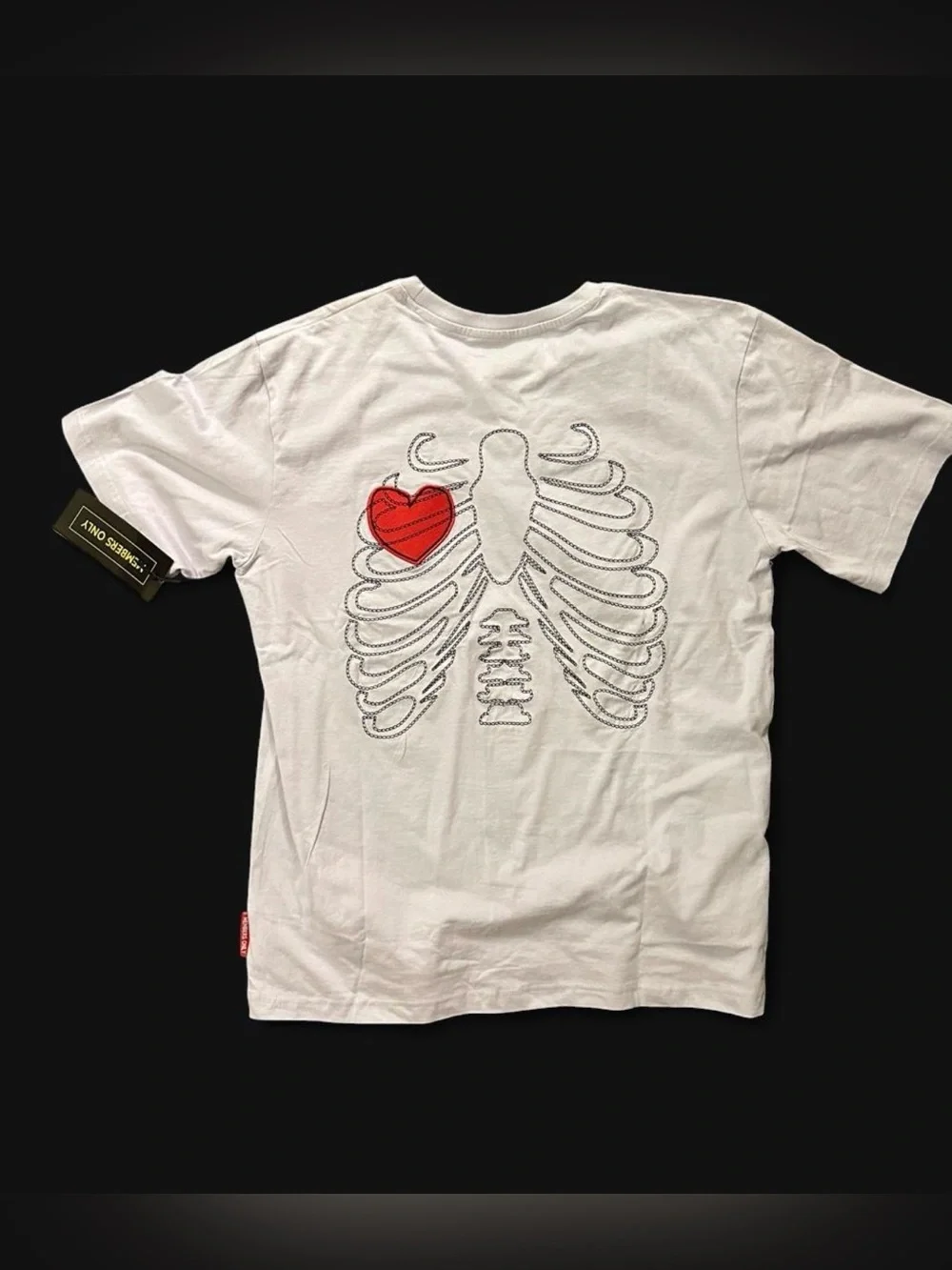 Members Only White T-Shirt with Red Heart Logo